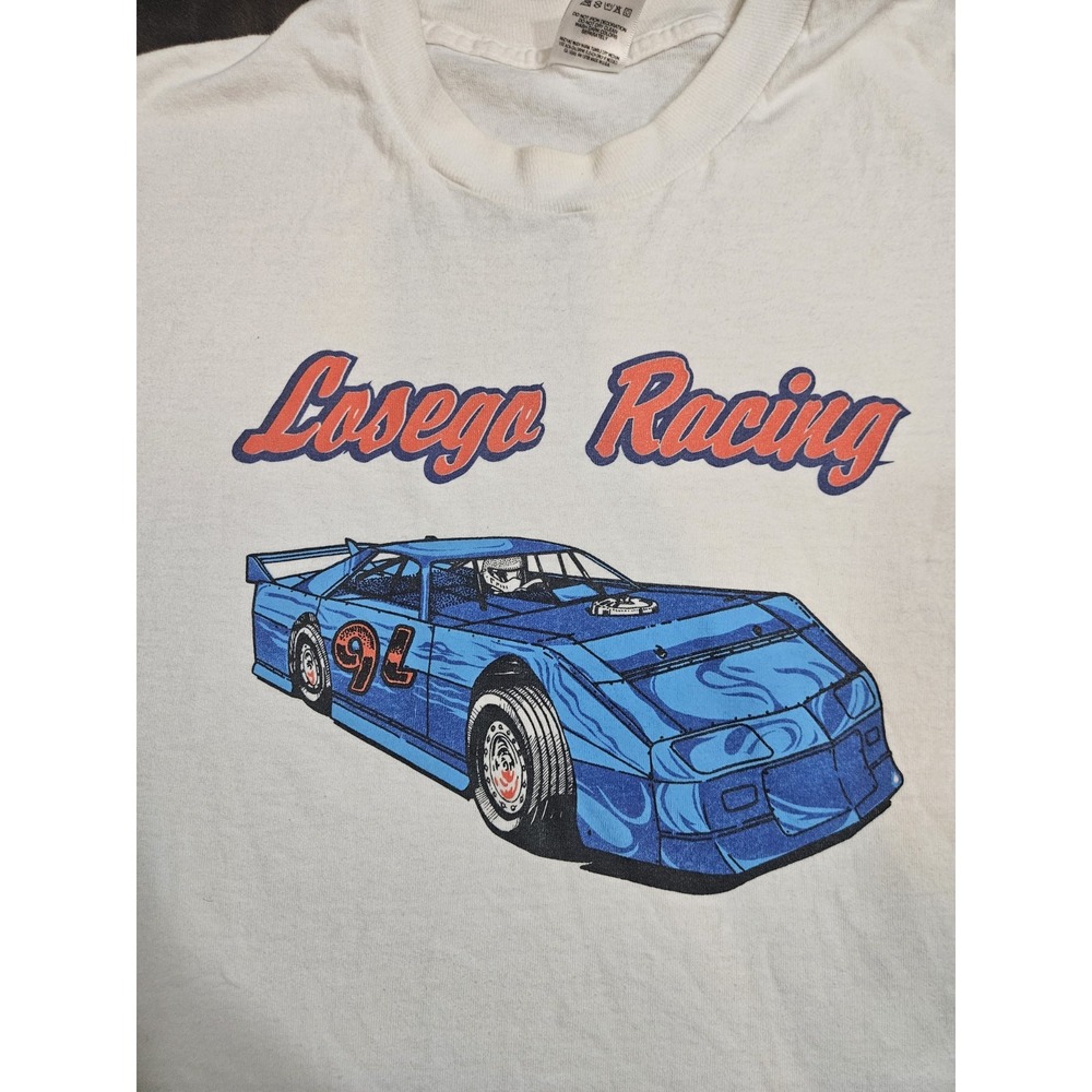 Vintage 90s Single Stitch Fruit of the Loom Racing Shirt Men's Size XXL